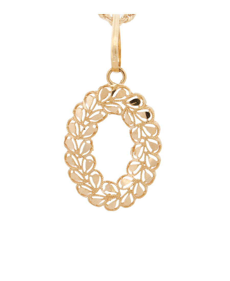 Gold Oval Filigree Pendant Necklace – 2.84g, 1.1in | Bigeasy Jewellers